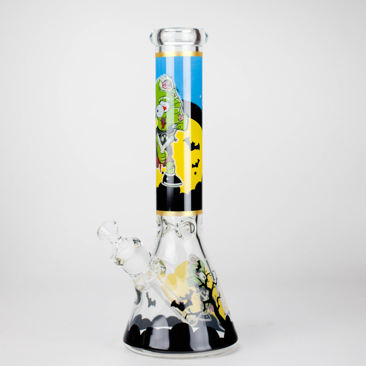 14" Cartoon S Design 7mm Thick Heavy Duty Glass Beaker Bong