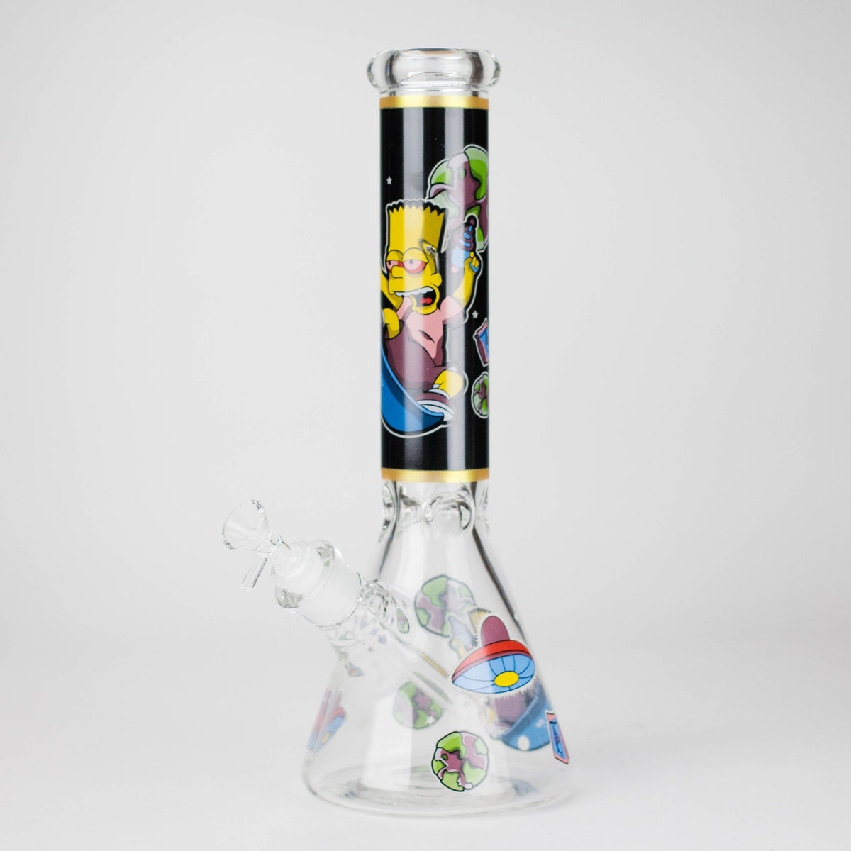 14" Cartoon S Design 7mm Thick Heavy Duty Glass Beaker Bong