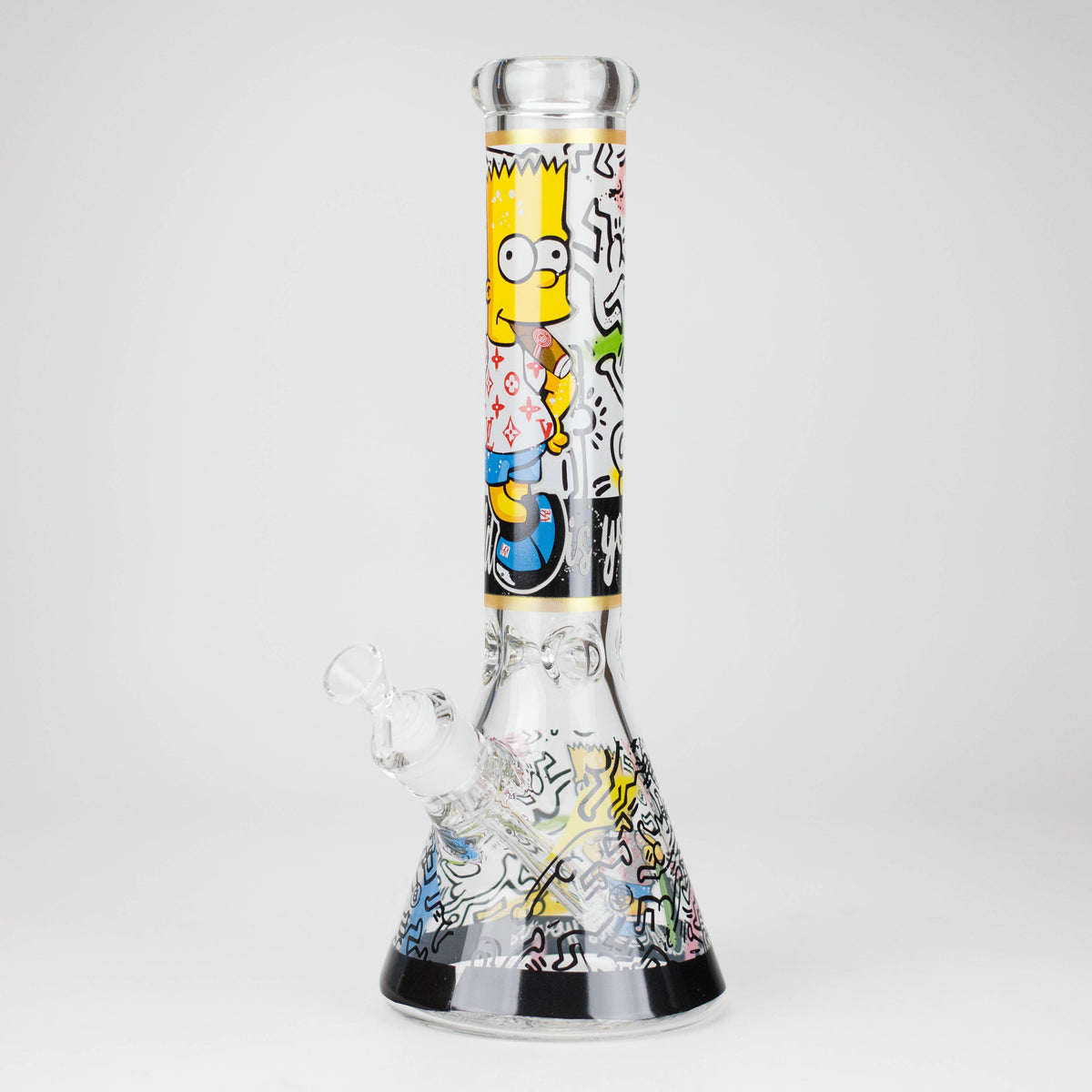 14" Cartoon S Design 7mm Thick Heavy Duty Glass Beaker Bong