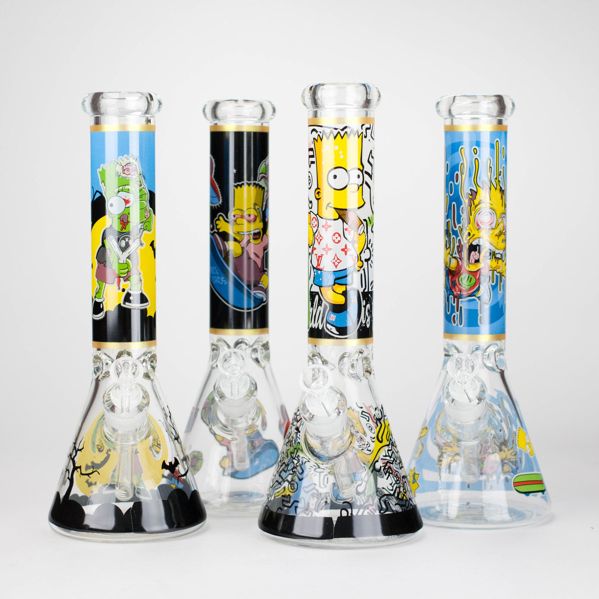 14" Cartoon S Design 7mm Thick Heavy Duty Glass Beaker Bong