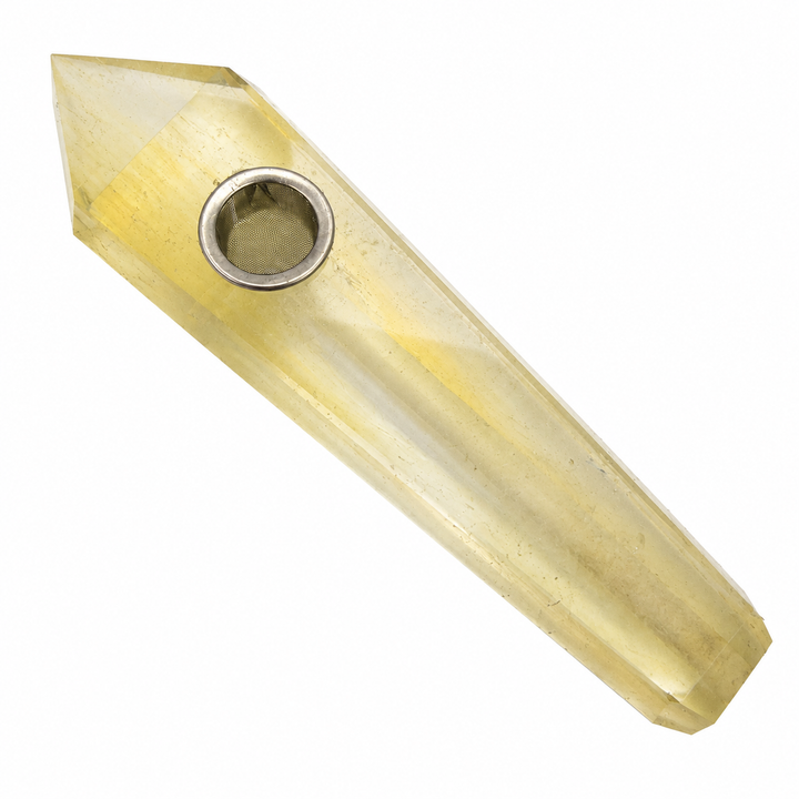 Blue and Yellow Quartz Crystal Pipe