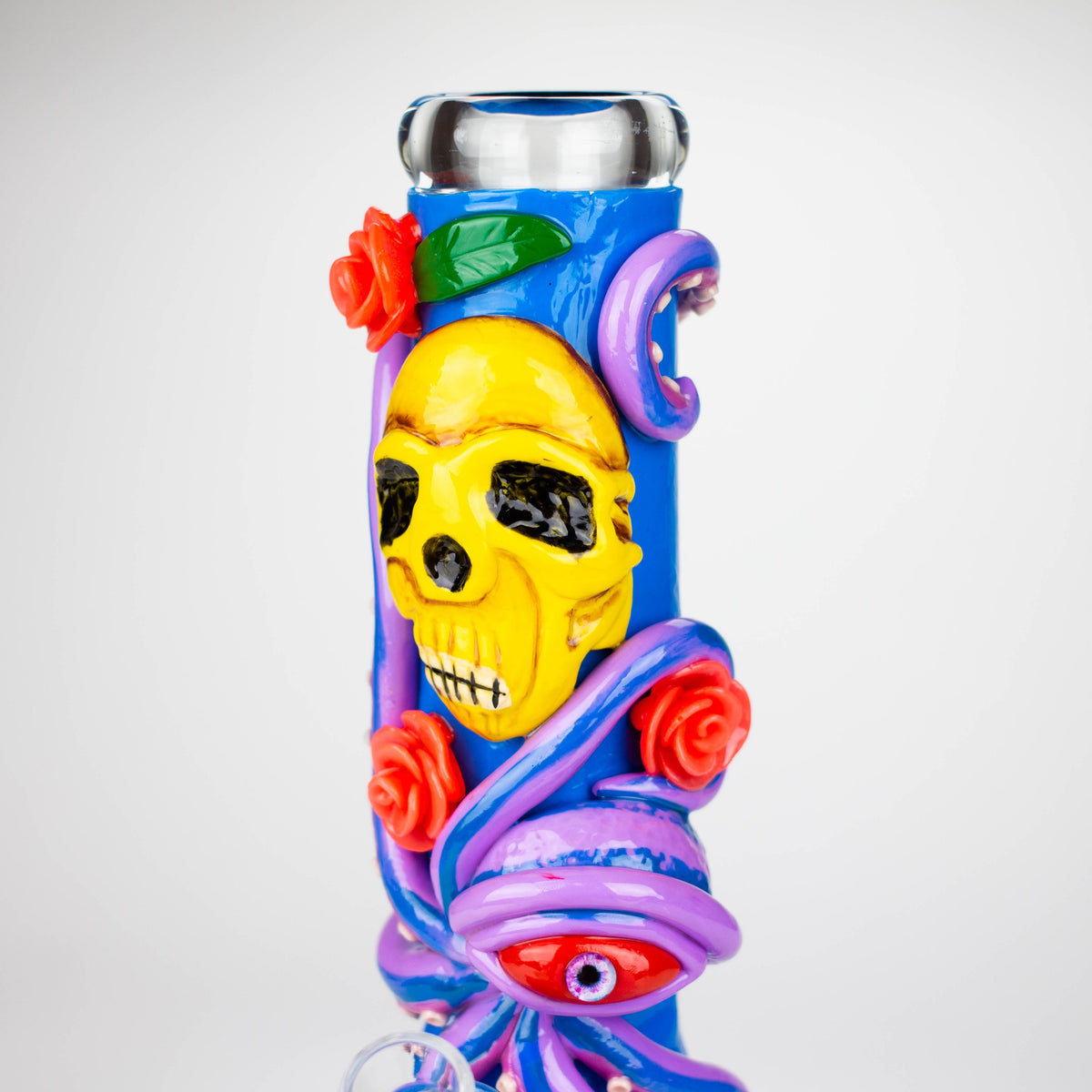 Octo-Skull 13" Glow Bong