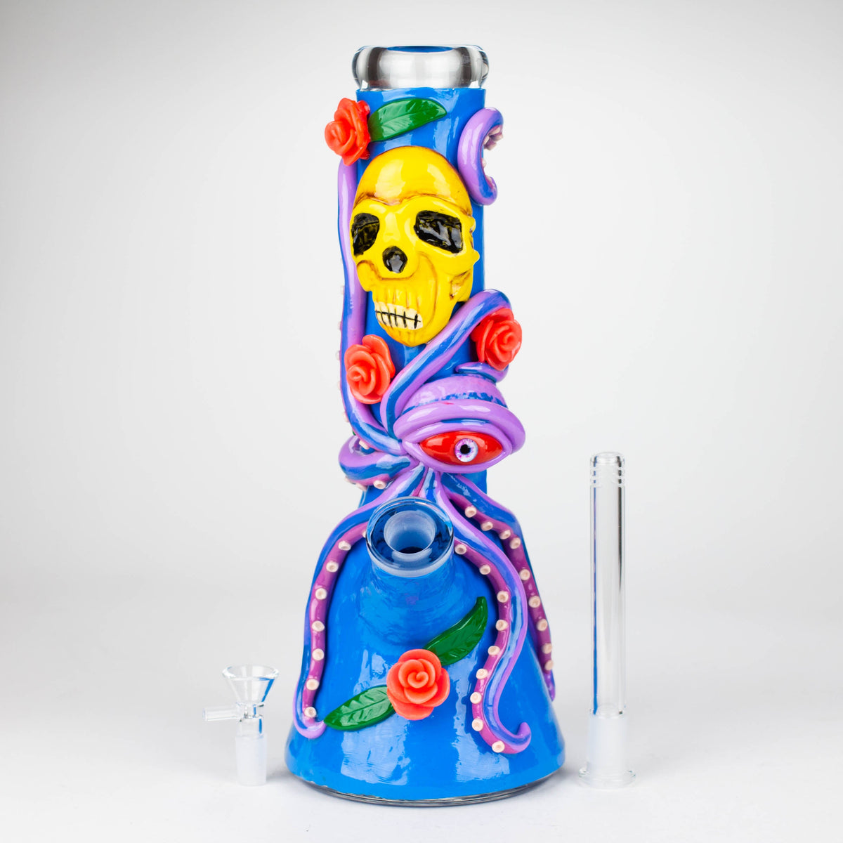 Octo-Skull 13" Glow Bong