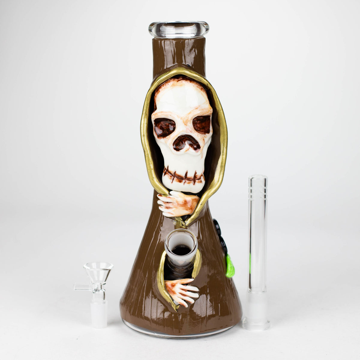 3D Skull 10" Beaker Bong