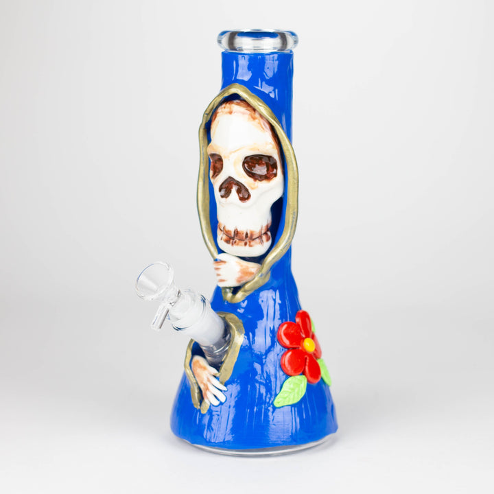 3D Skull 10" Beaker Bong