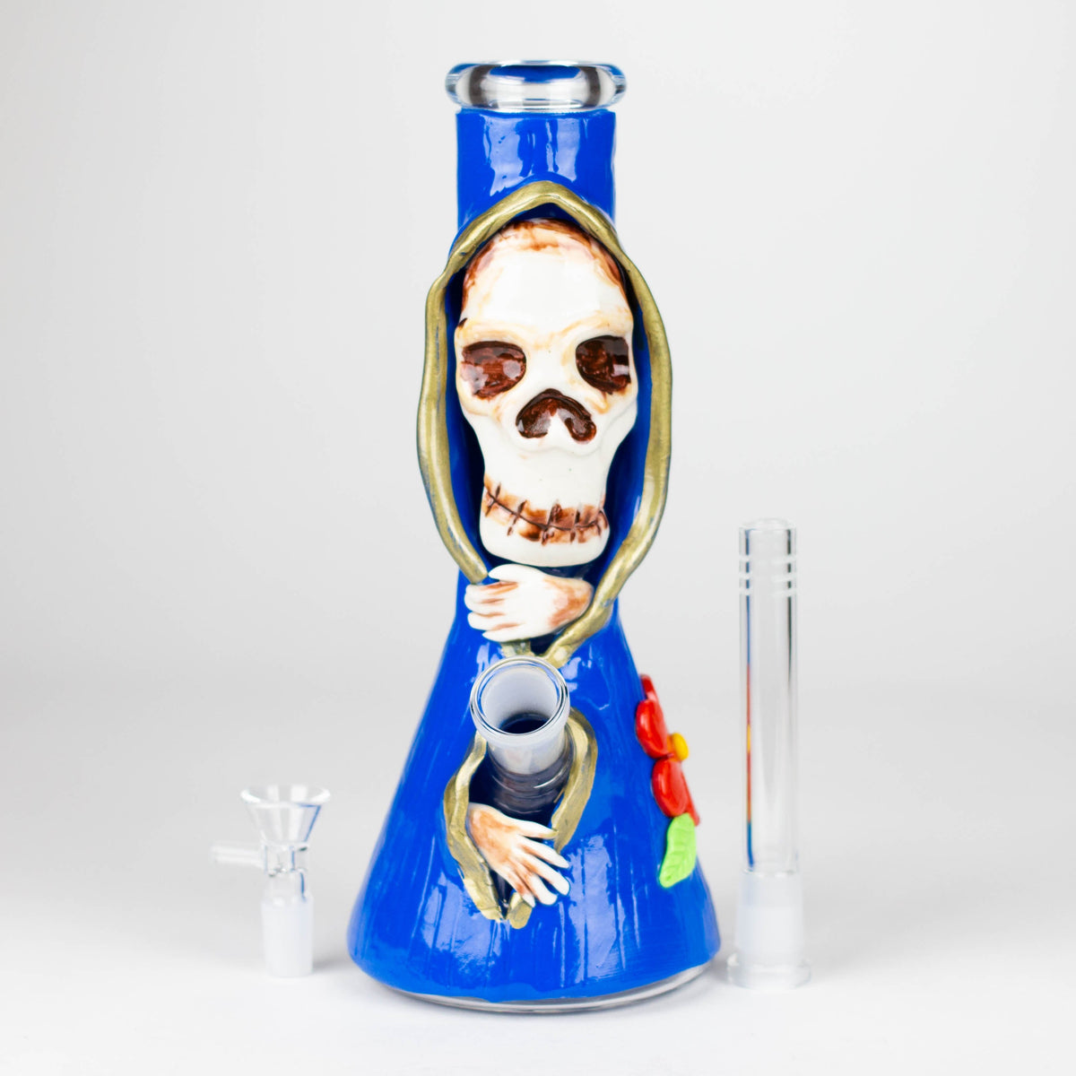 3D Skull 10" Beaker Bong