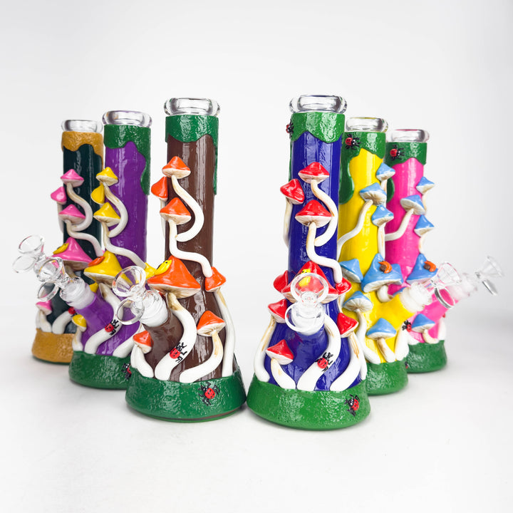 Enchanted Mushroom 10" Glass Beaker Bong