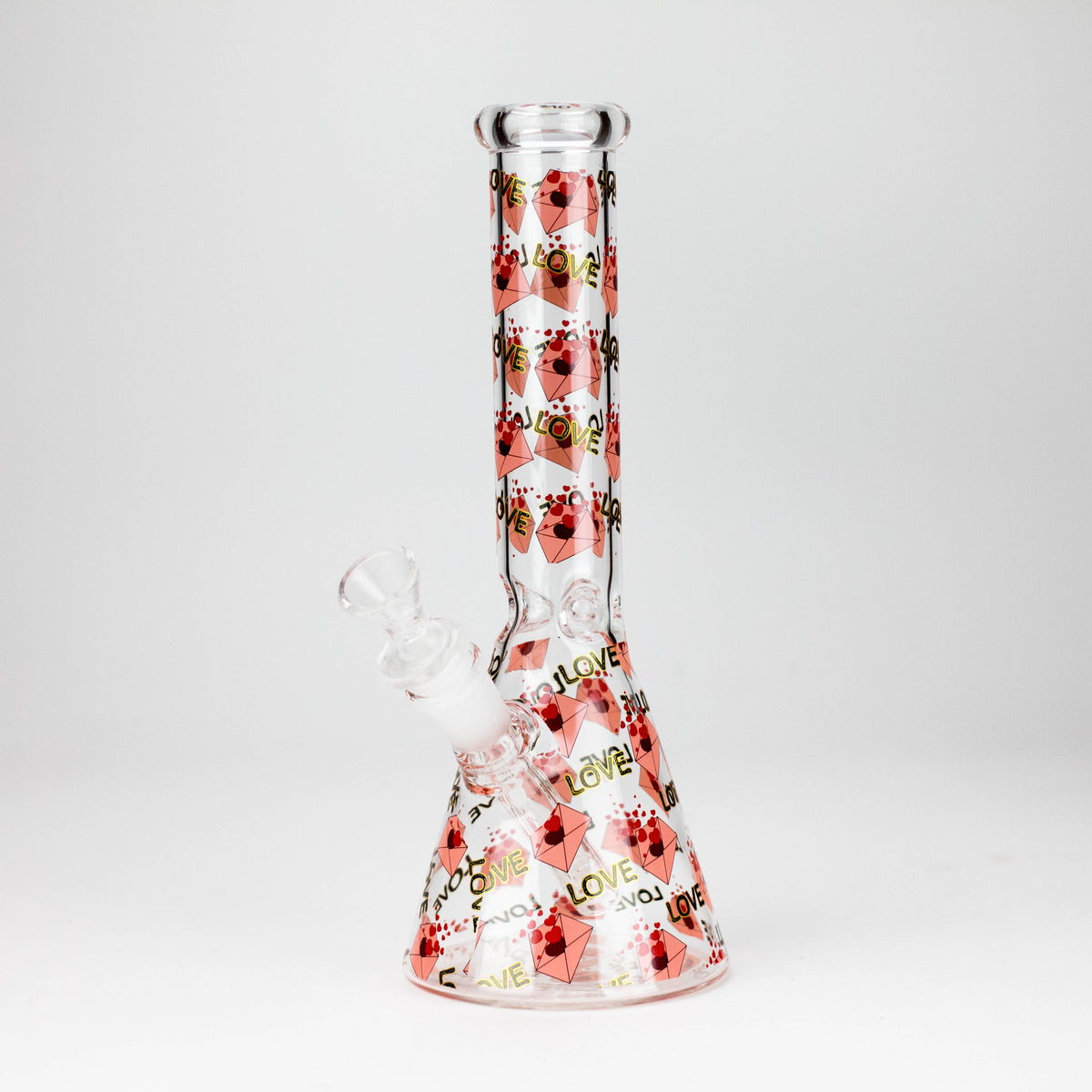 10" Love Design Glass Beaker Bong