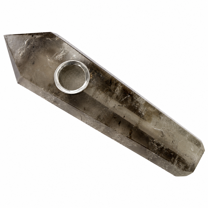 Smoky Quartz Crystal Pipe